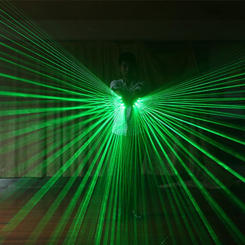 Guanti Lampeggianti a LED, Guanti Luminosi Con Fascio Singolo, Accessori Per Spettacoli Teatrali, Con 4 Lampade, Ricaricabili Per Feste, Discoteca, Club, Spettacoli Di Danza, Night Club, Ballo Di Stra
