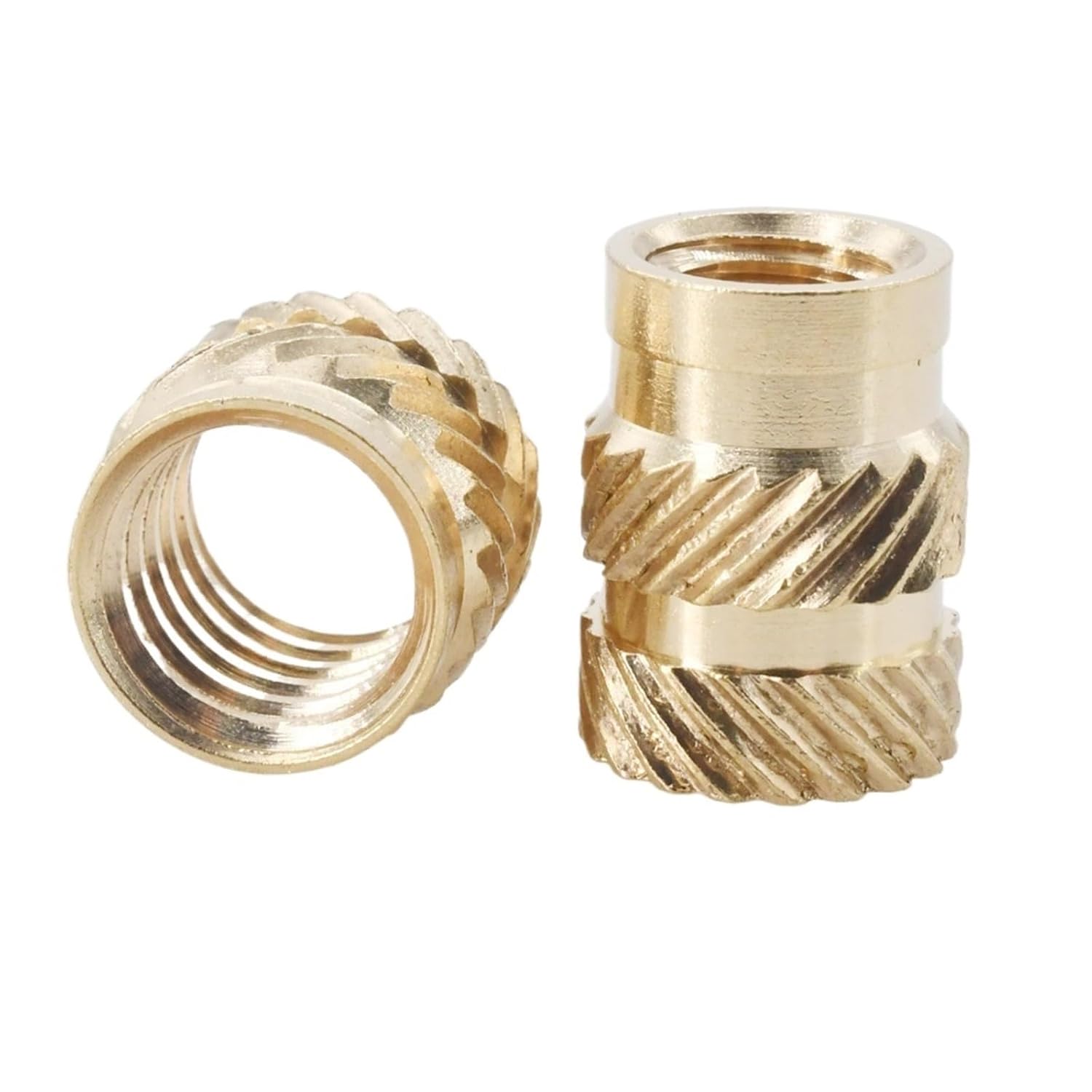 Brass Heat Insert Nut for 3D Printer Double Twilled Hot Melt Injection Threaded Inserts Nuts M1.6 M2 M2.5 M3 M4 M5 M6 M8 M10(Length 6mm,M8(OD10mm) 150Pcs)