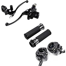 Black 1" Handlebar Switch Controls + Clutch Brake Levers + Hand Grips Compatible with 1996-2012 Harley Sportster Dyna Softail