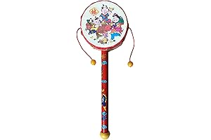 Spinning Rattle Drum Hand Bell Drum - Baby Musical Educational Chinese Instrument