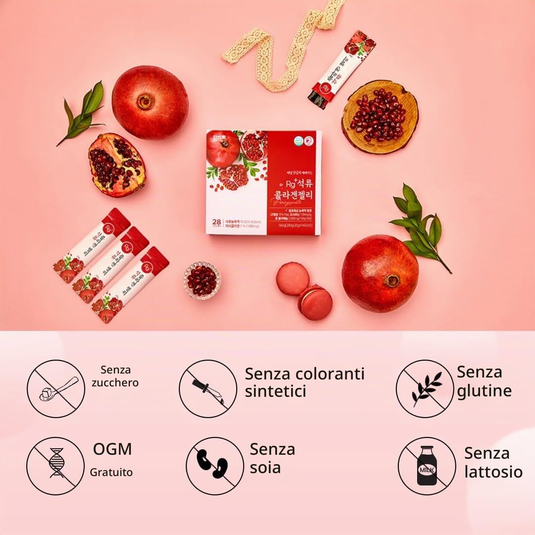 Stick di gelatina di collagene al melograno di bellezza coreana antietà Rg+ (30)