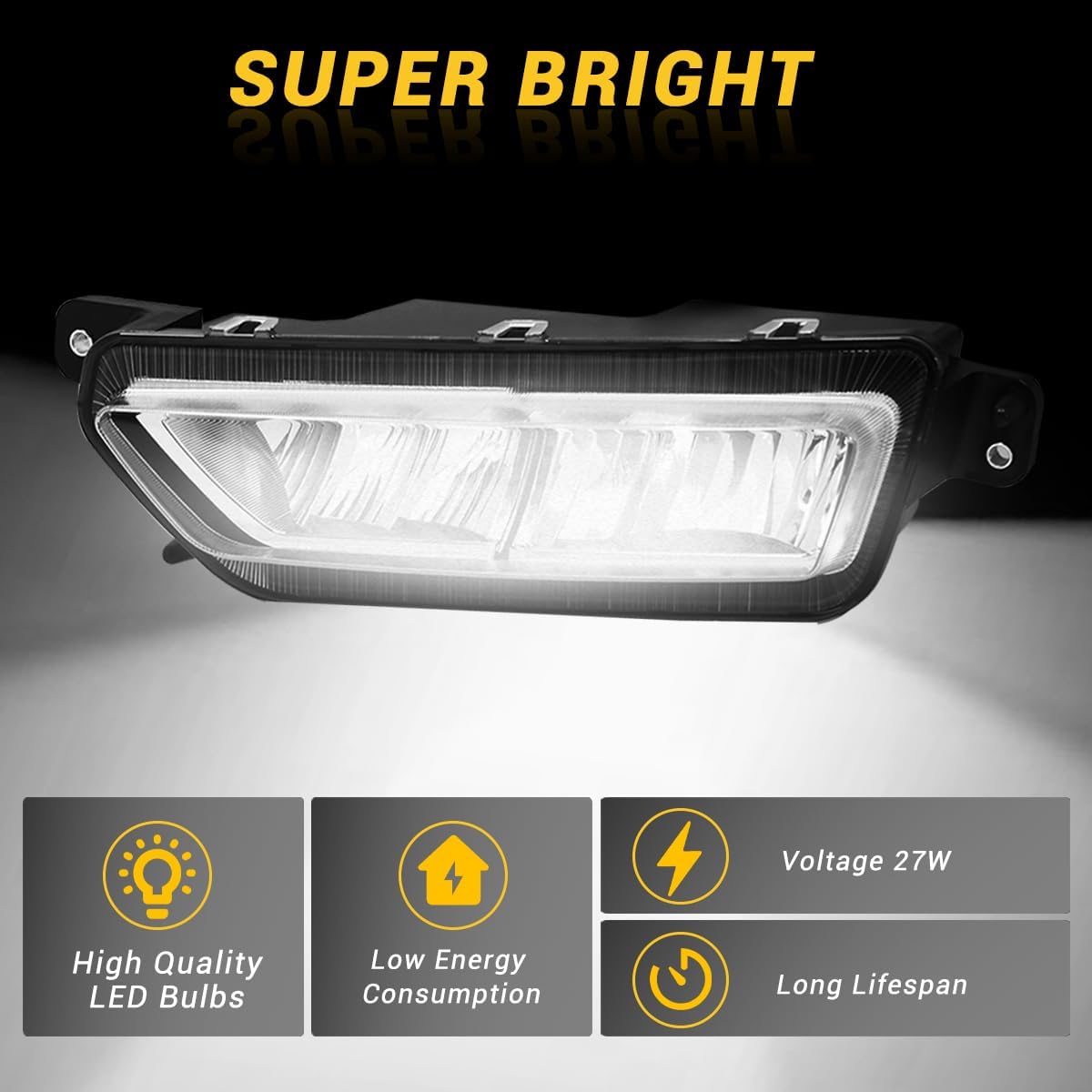 Fog Lights Assembly fit for 2023+ Peterbilt 579 Truck Pair Fog Lights DOT/SAE Approved Driver and Passenger Side 2pcs