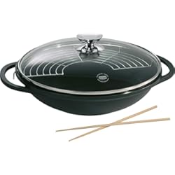Revestimiento Palilleria Berndes Vario Click inducción, sartén Wok con Tapa, Apta para Todo Tipo de Fuegos, Aluminio Fundido, Revestimiento Antiadherente, Robusto, Negro, 32 cm