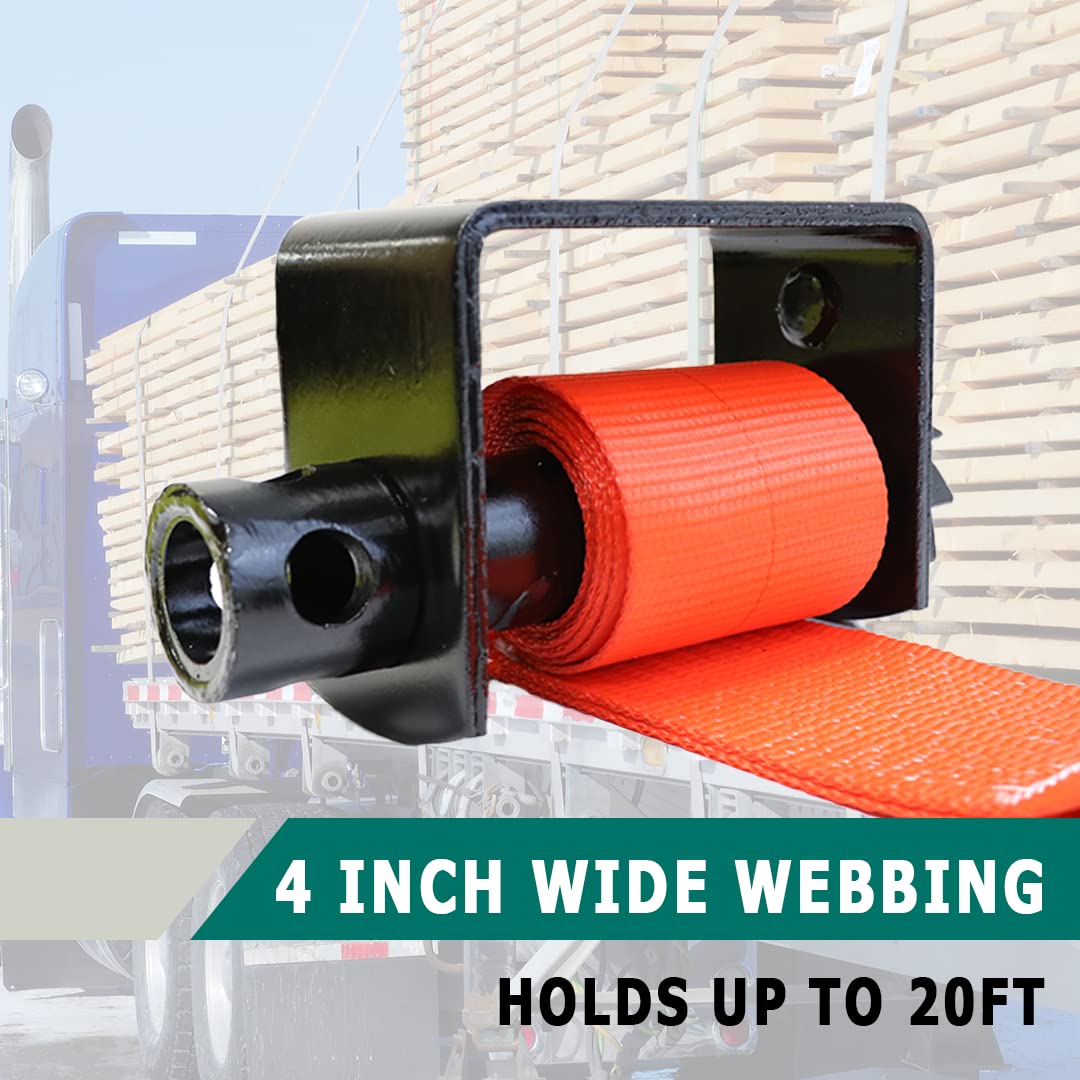 Boxer Heavy Duty Weld On Winch For Flatbed Trailers - 1" Combination Tie Down With 5,000lb Capacity