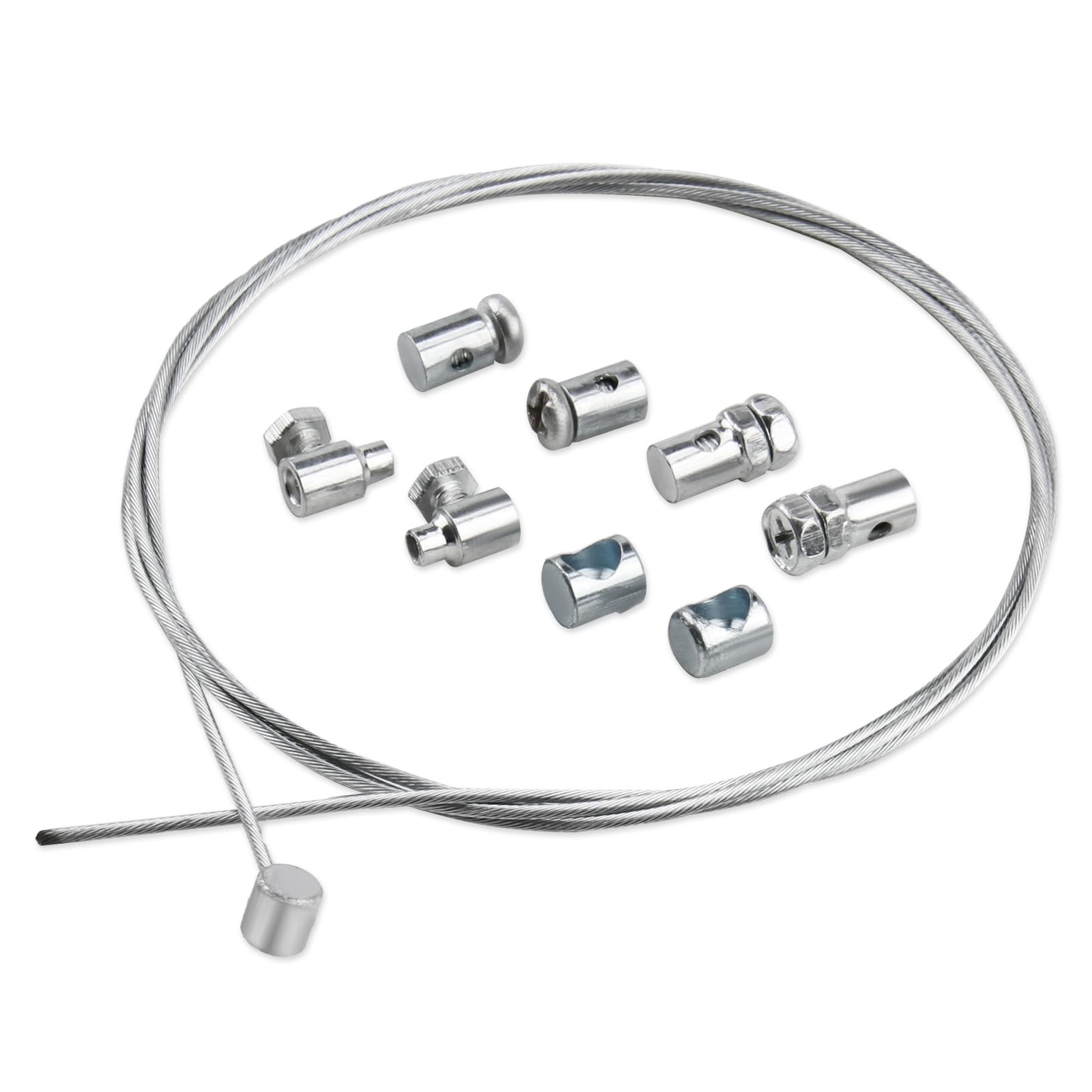 1,2M Ø1,5mm Cable de Embrague Universal para Motocicletas y Bicicletas de Cross, Incluye 2 Abrazaderas de Cable, Acero Galvanizado, Adaptable a Todos los Vehículos de Dos Ruedas Motorizados
