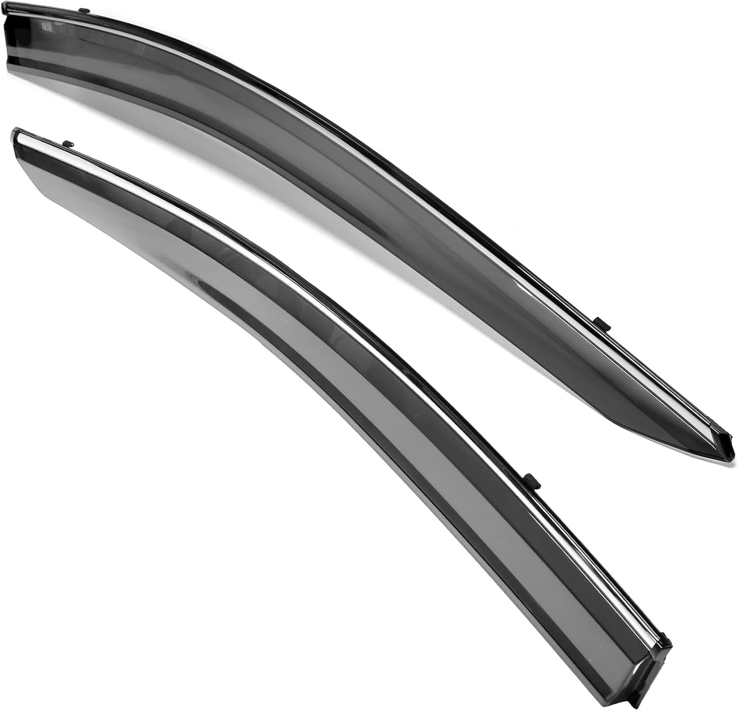 FREEMOTOR802 Tape-on Window Visors Compatible with 2015-2024 Nissan Murano, Side Wind Deflectors Rain Guards Vent Visors, Slim Style Smoke Tinted with Chrome Trim Polycarbonate 4 Pieces