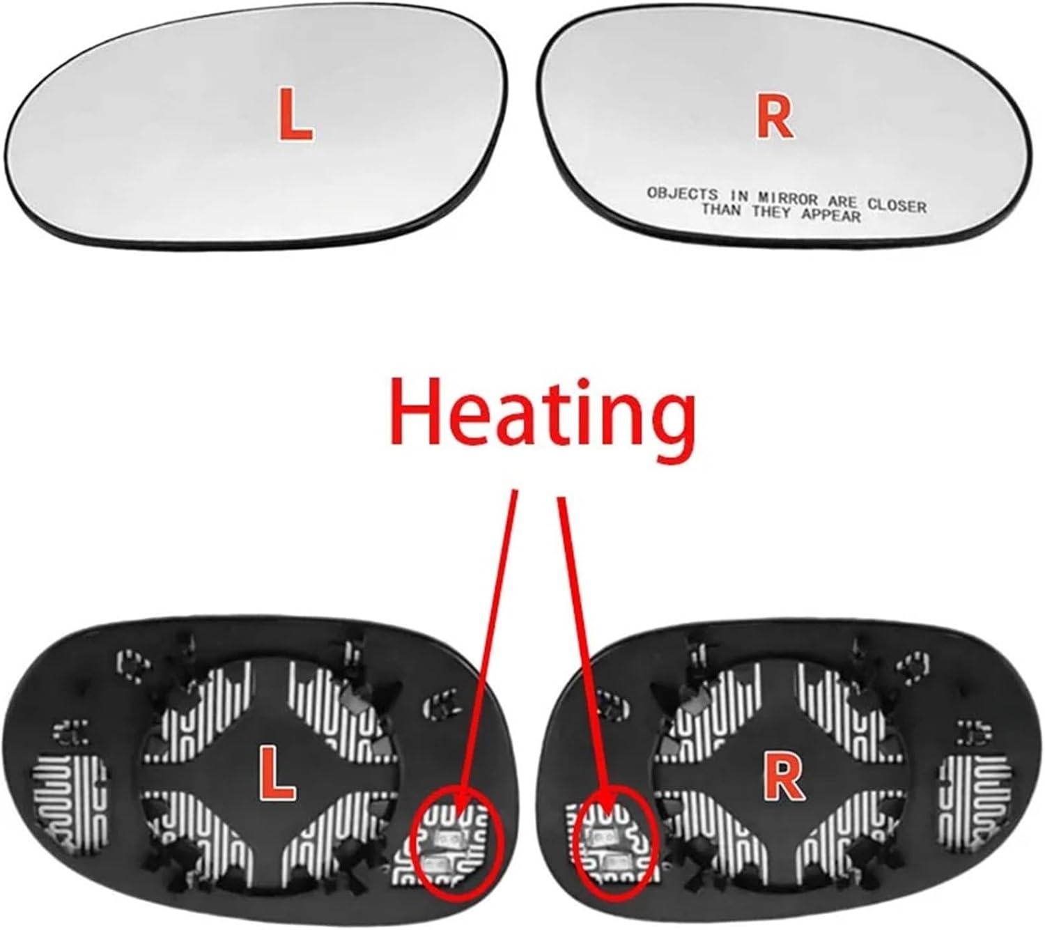 Fit for Heated Blind Spot Rearview Mirror Replacement (2008-2022) - Left & Right Side Options(1PC Right heating)
