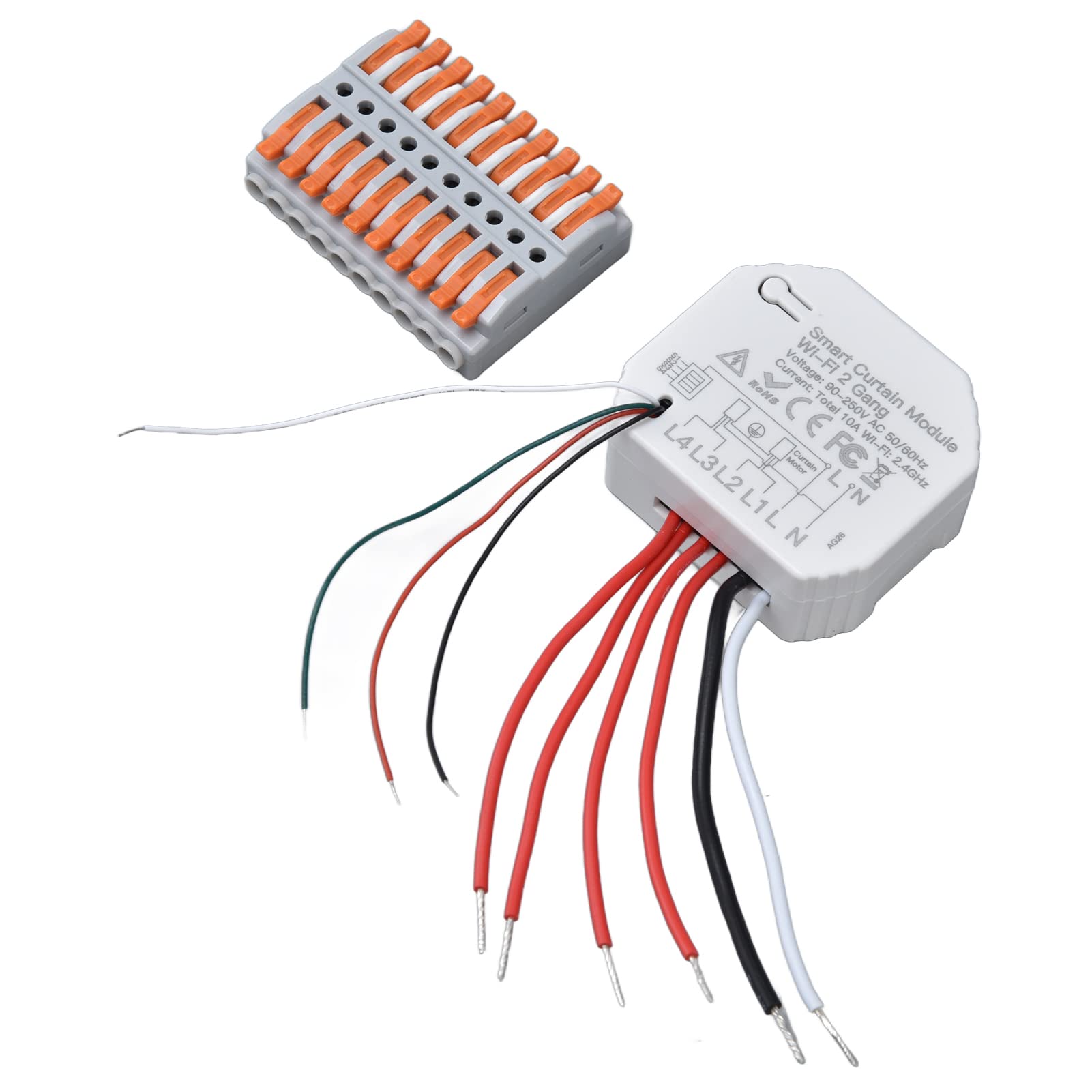 Módulo de interruptor de cortina inteligente Módulo de abridor de cortina de 2 vías Aplicación Control remoto Temporización para electrodomésticos inteligentes 90-250V