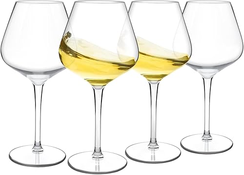 MICHLEY Copas de vino flotantes para piscina, 18 onzas, irrompibles de plástico Tritan con tallo de vino tinto, ideales para playa, bar, camping,