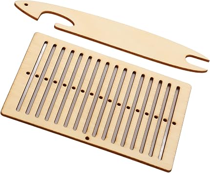 GBSCLOVER 2Pcs Weaving Kit, Poplar Wooden Weaving Machine, Convenient Rug Weave Looms, Protable Wooden Inkle Looms for DIY Bracelet Making, Camera Strap, Bag Crafting Projects