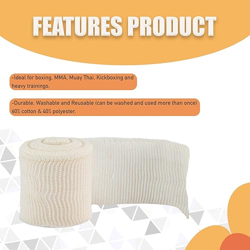 Miniatura 4 de Mazmer Vendas de mano de boxeo de gasa mexicana para guantes de boxeo, transpirables y duraderos, ideales para boxeo, artes marciales y deportes de