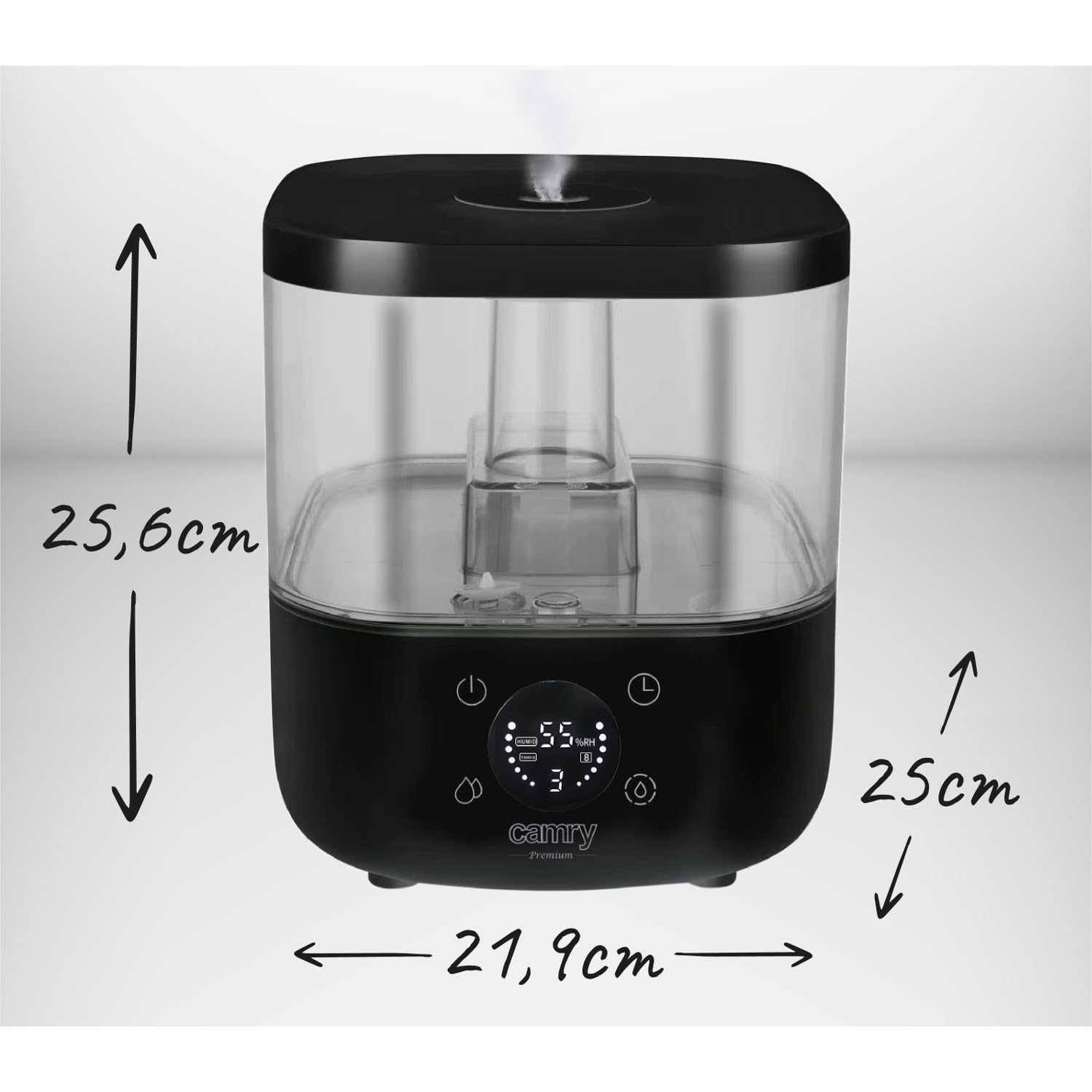ADLER Camry umidificatore ad ultrasuoni, capacità 5 L, prestazione di umidificazione 100-260 ml/h