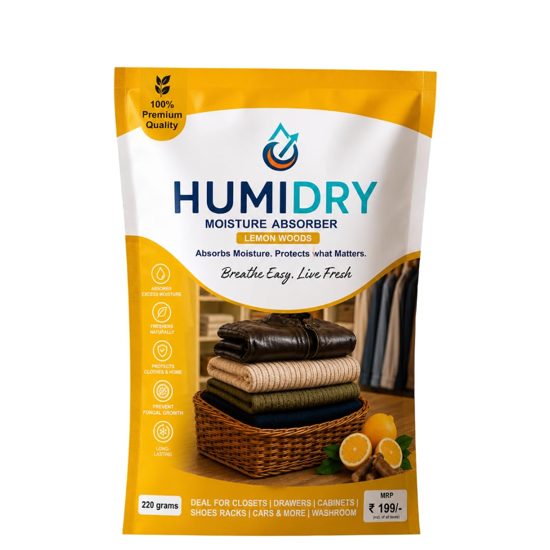 Moisture Absorber 220g Humidity Absorbing Dehumidifier for Wardrobe, Closet, Cabinet, Drawer, Shoe Rack, Bathroom & Car (Lemon Woods)-image-23