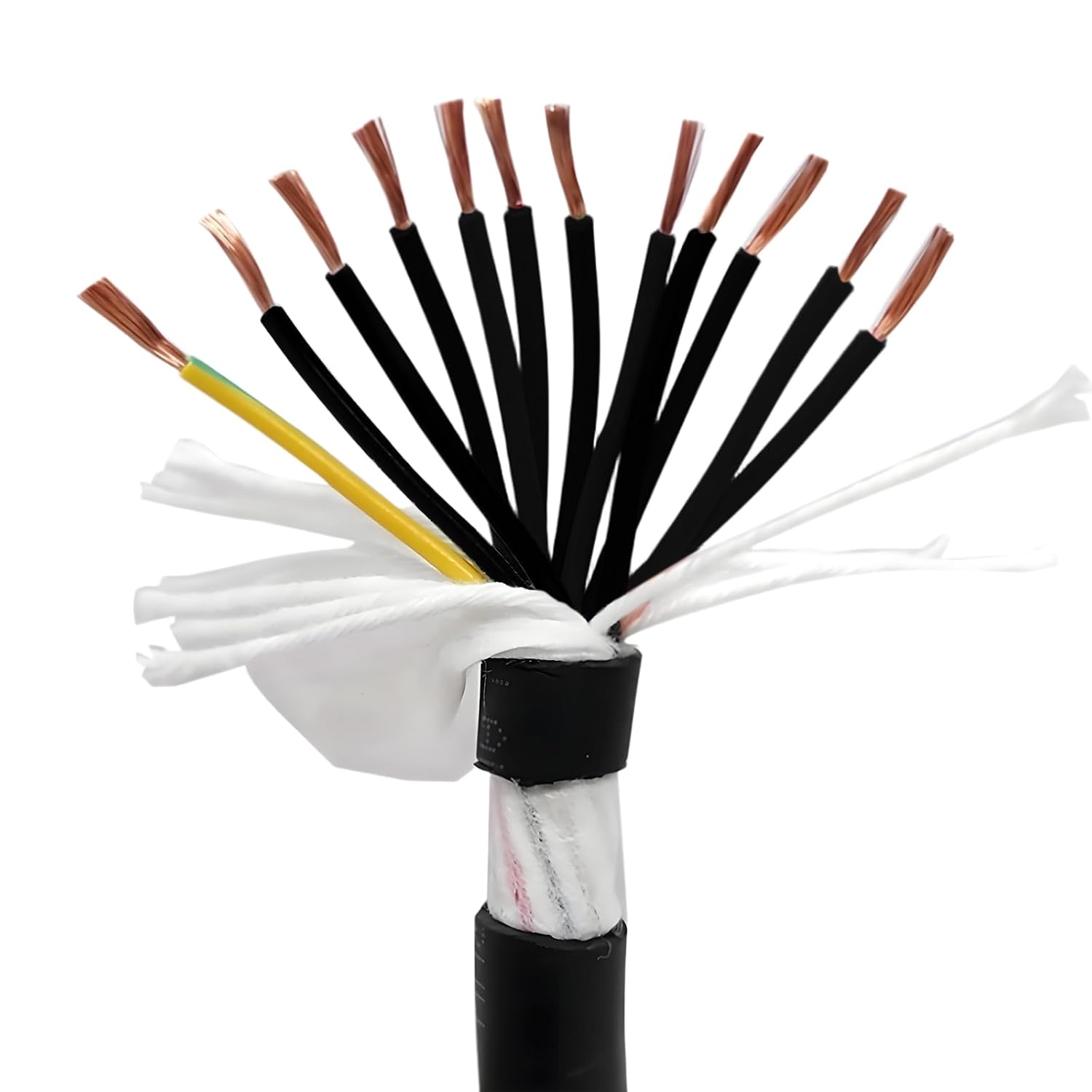 TEN-HIGH 20 awg 16 Conductor Wire 20 Gauge Electrical Wire 16 Core 3.28ft Stranded Copper Wire with PVC Jacket(Black Color)