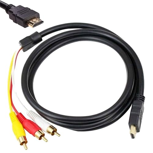 MaxLLTo HDMI macho a 3 RCA AV Audio Video 5FT Cable Cable Adaptador para TV HDTV DVD 1080p