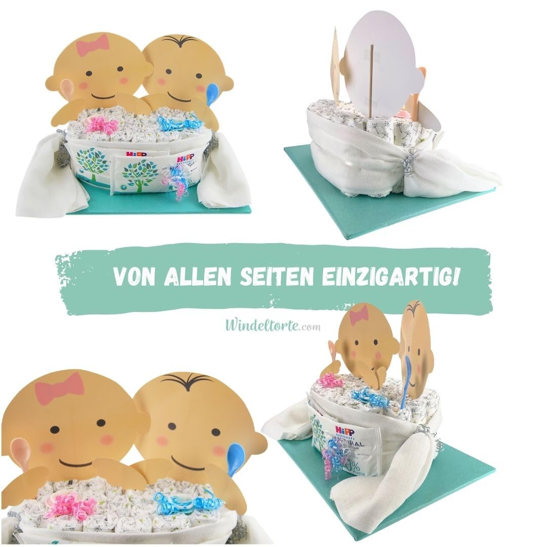 Zwillinge - Bub - Junge & Mädchen - Geschenk zur Geburt - Babyparty - Baby - Babyshower - Pullerparty (Mädchen/Junge)