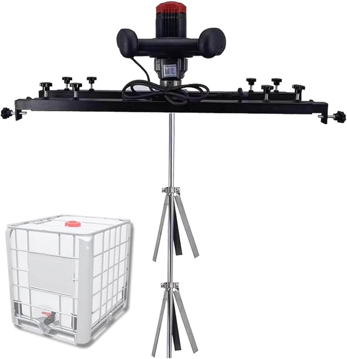 3280W Electric IBC Agitator Mixer, 110V Commercial Paint Stirring Machine with Adjustable 65-125CM Support Hanger, Heavy-Duty Ink Dissolver Equipment for Industrial Use