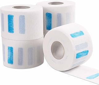 Studio Limited Disposable Barber Neck Strips Tape Paper Roll Barber Supplies Neck Strip Disposable Paper - White (500 Strips, 5 Rolls)
