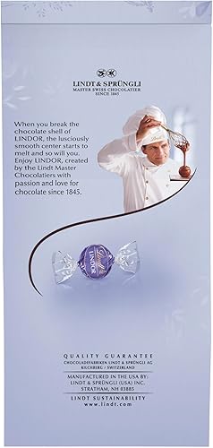 Miniatura 8 de Lindt LINDOR Trufas de chocolate blanco y arándanos de Pascua y crema, caramelo de chocolate blanco con arándanos y relleno de trufa crema, bolsa de