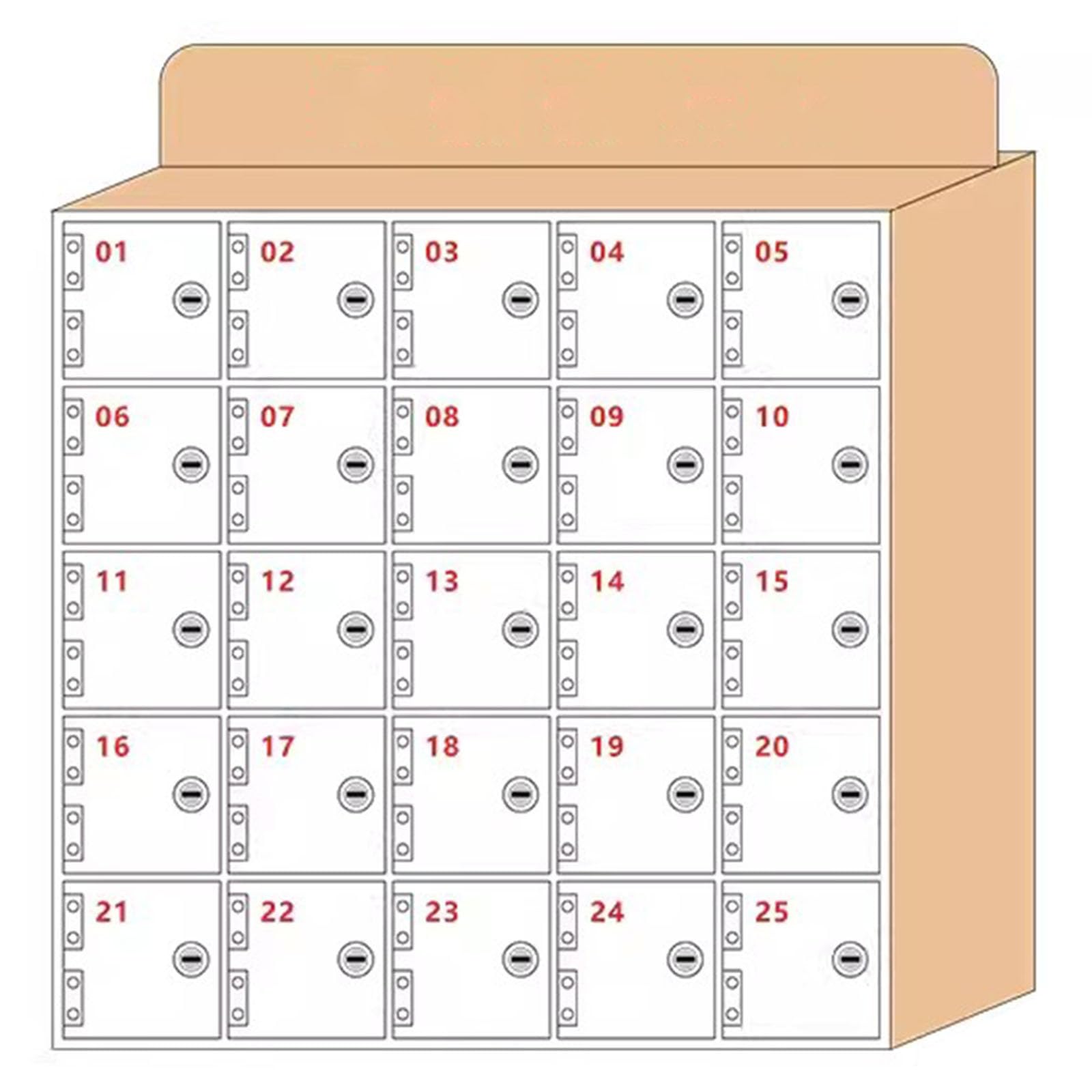 Caja de almacenamiento para teléfono móvil transparente de pared con 25 ranuras