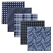 Retreez 5 Piece Assorted Woven Microfiber Premium Pocket Square Gift Box Set - Set 006