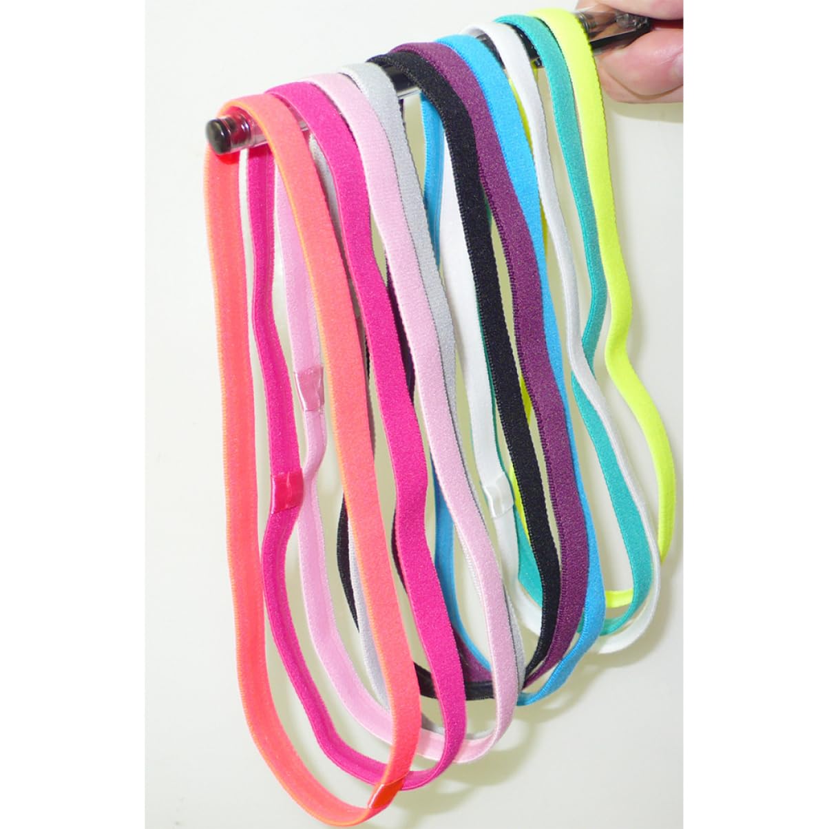 BESPORTBLE 30pièces Bandeaux De Sport Élastiques Antidérapants pour Yoga Course Et Fitness Couleurs Mélangées Anti-Transpiration Et Confortables