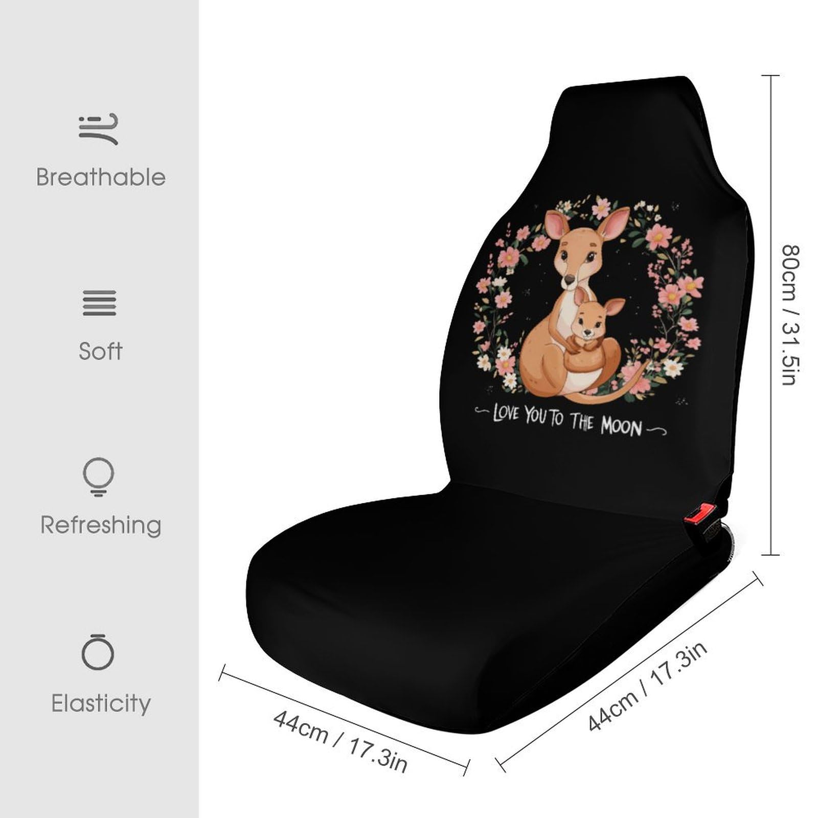 Kangarooes Car Seat Covers Universal Car Front Seats Protector Auto Interior Accessories 1PCS