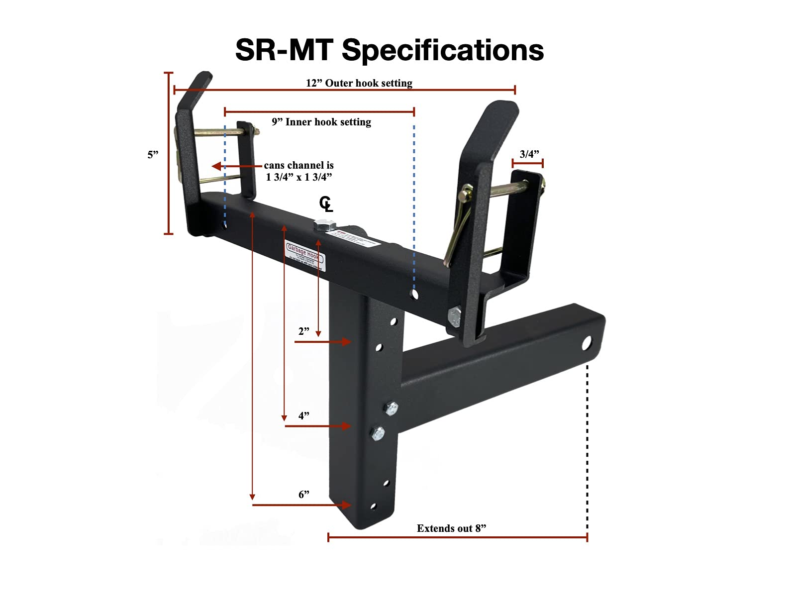 SingleCan Garbage Hauling Hitch, cans Cannot Come Loose. Garbage Hooks