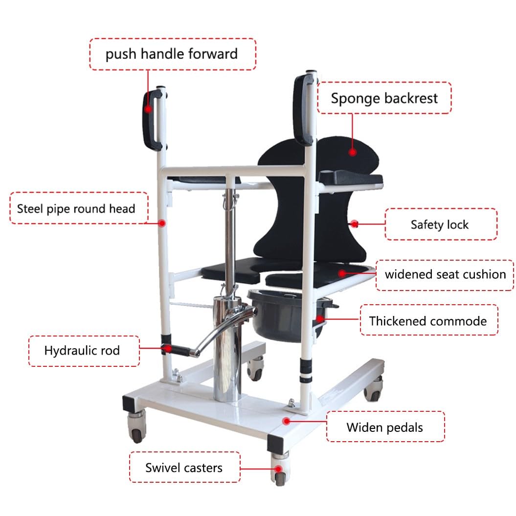 Elevador de pacientes hidráulico,gruas para personas mayore,Silla de transferencia con elevación hidráulica para pacientes,grua enfermos A