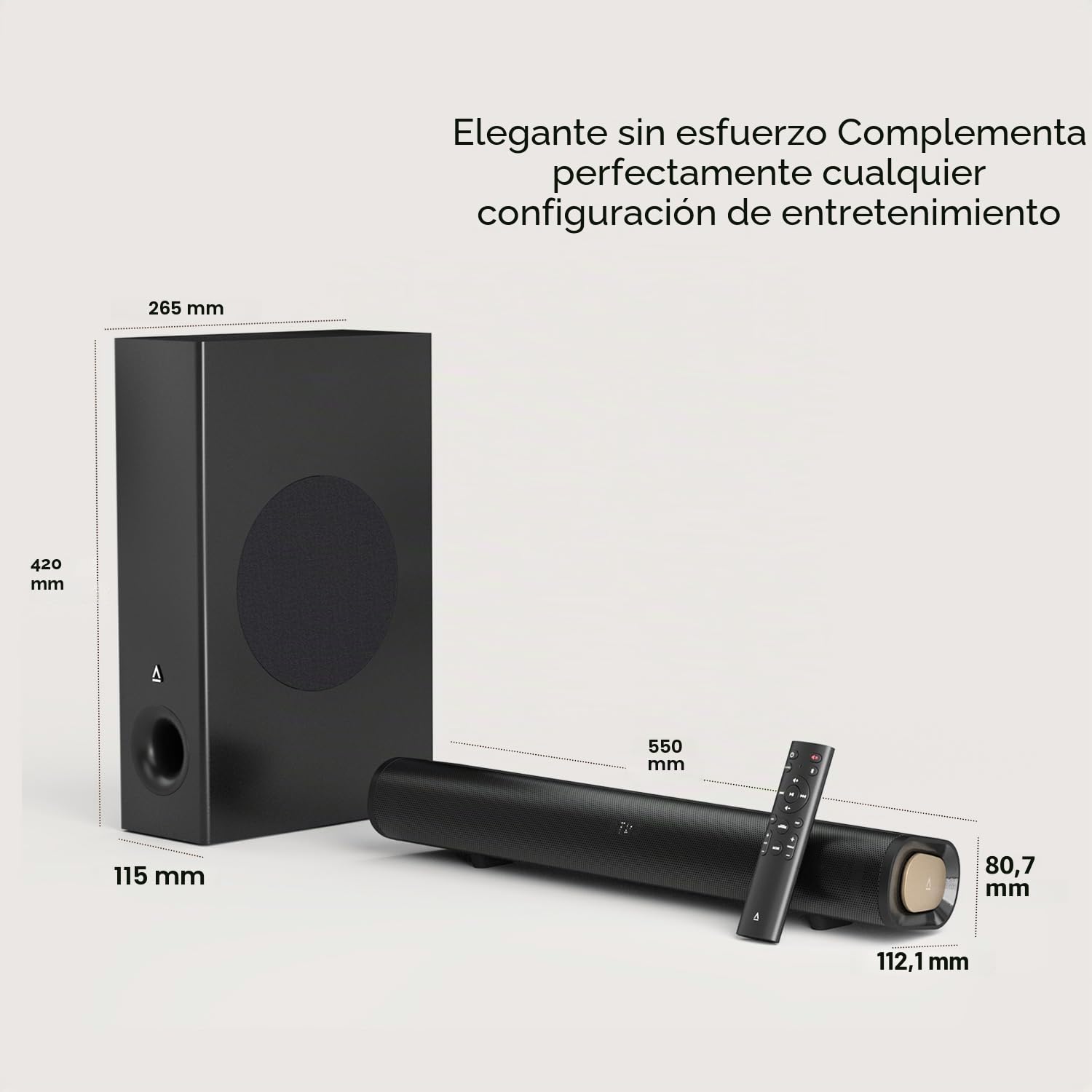 Creative Stage Pro - Barra de Sonido 2.1 con Dolby Audio, HDMI, Bluetooth 5.3, Audio USB, para TV, PC y móvil