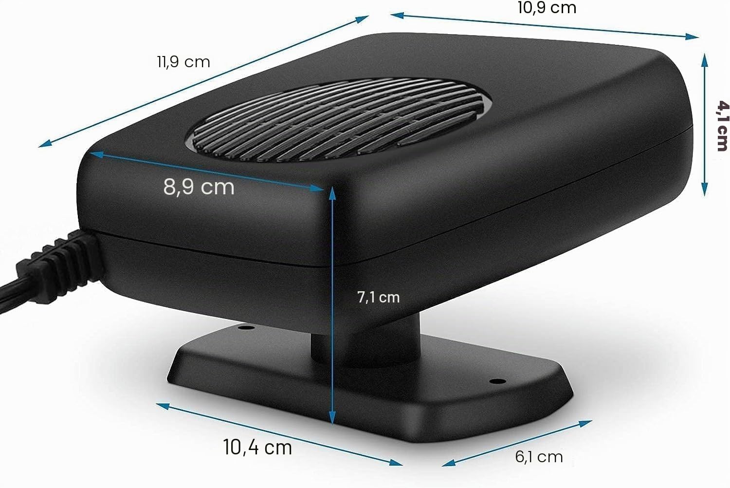 Showvigor Chauffage Voiture 12V & Dégivreur Pare Brise - Ventilateur 3 en 1 Chauffage Rapide, Refroidissement et Purification d'air pour Tous Véhicules