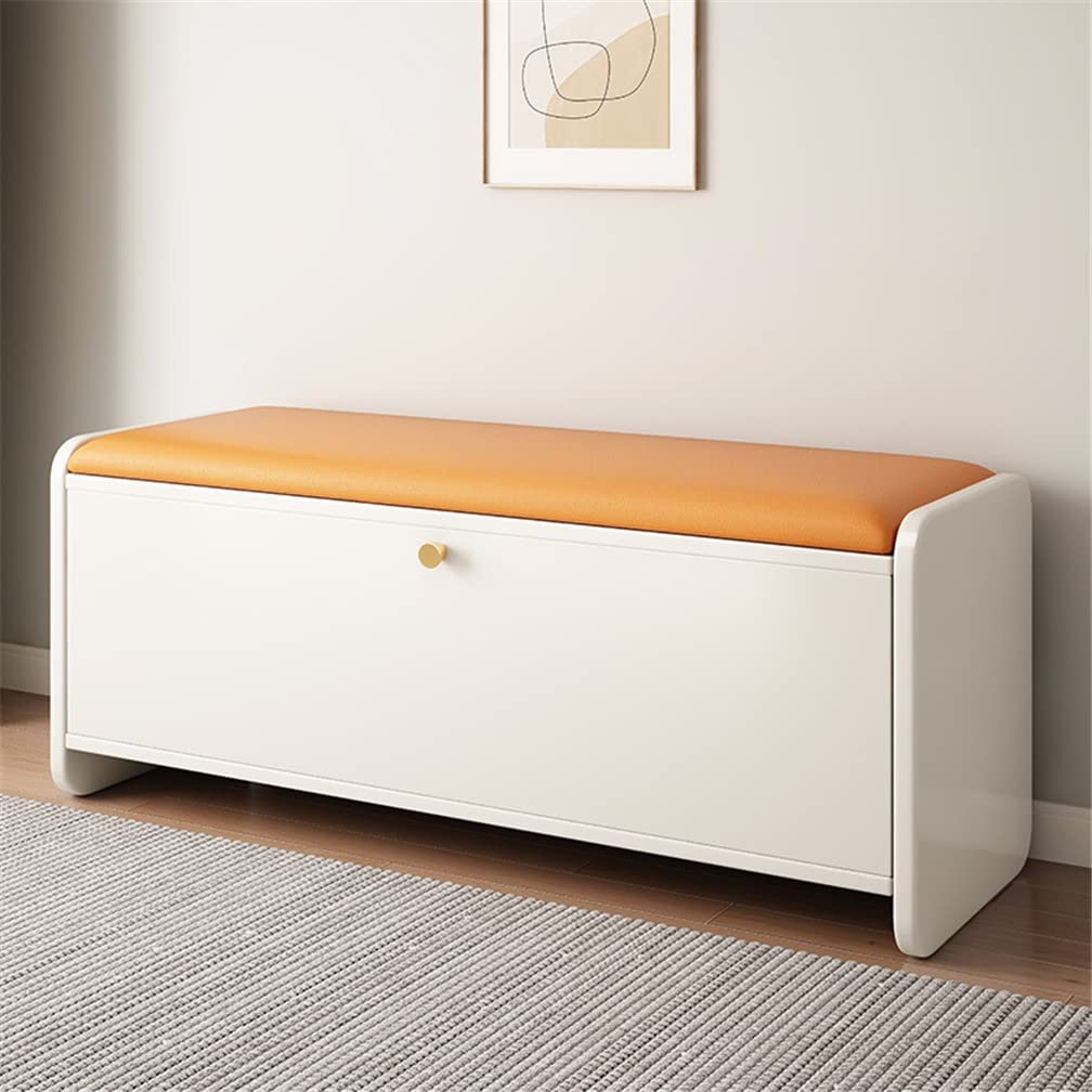 Banc de rangement à chaussures avec tiroir basculant et coussin