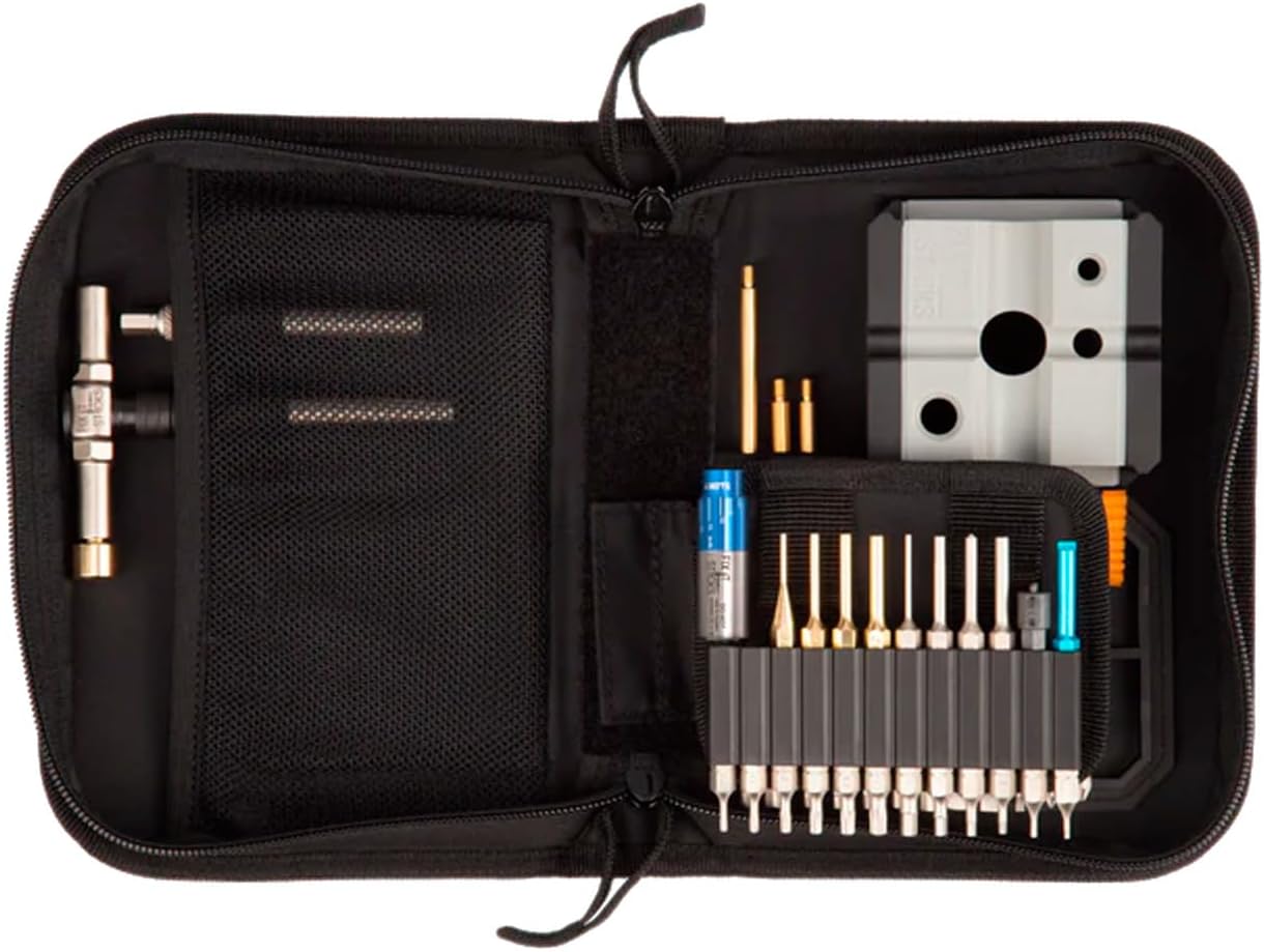 Fix It Sticks Pistol Armorer's Toolkit with Mini All-in-One Torque Driver & Ratcheting T-Way Wrench with Locking Hex Drive - Portable Multi-Functional Handgun Maintenance Set with Soft Carrying Case