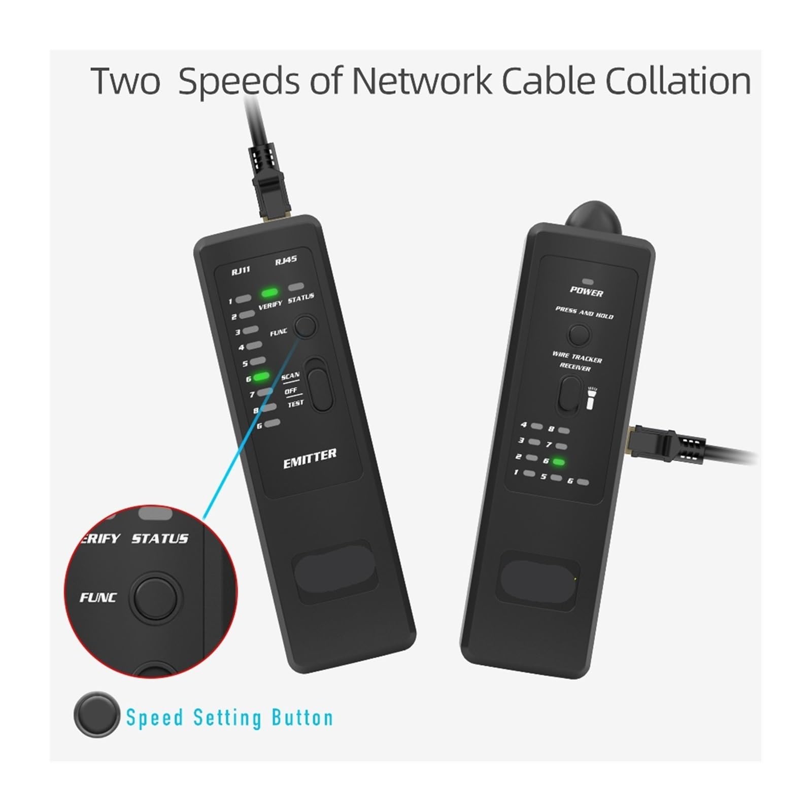 Lokalizator kabli sieciowych, analizator linii, lokalizator przewodów RJ45 RJ11 Ethernet LAN, lokalizator linii, wykrywacz kabli, tester Detektor linii