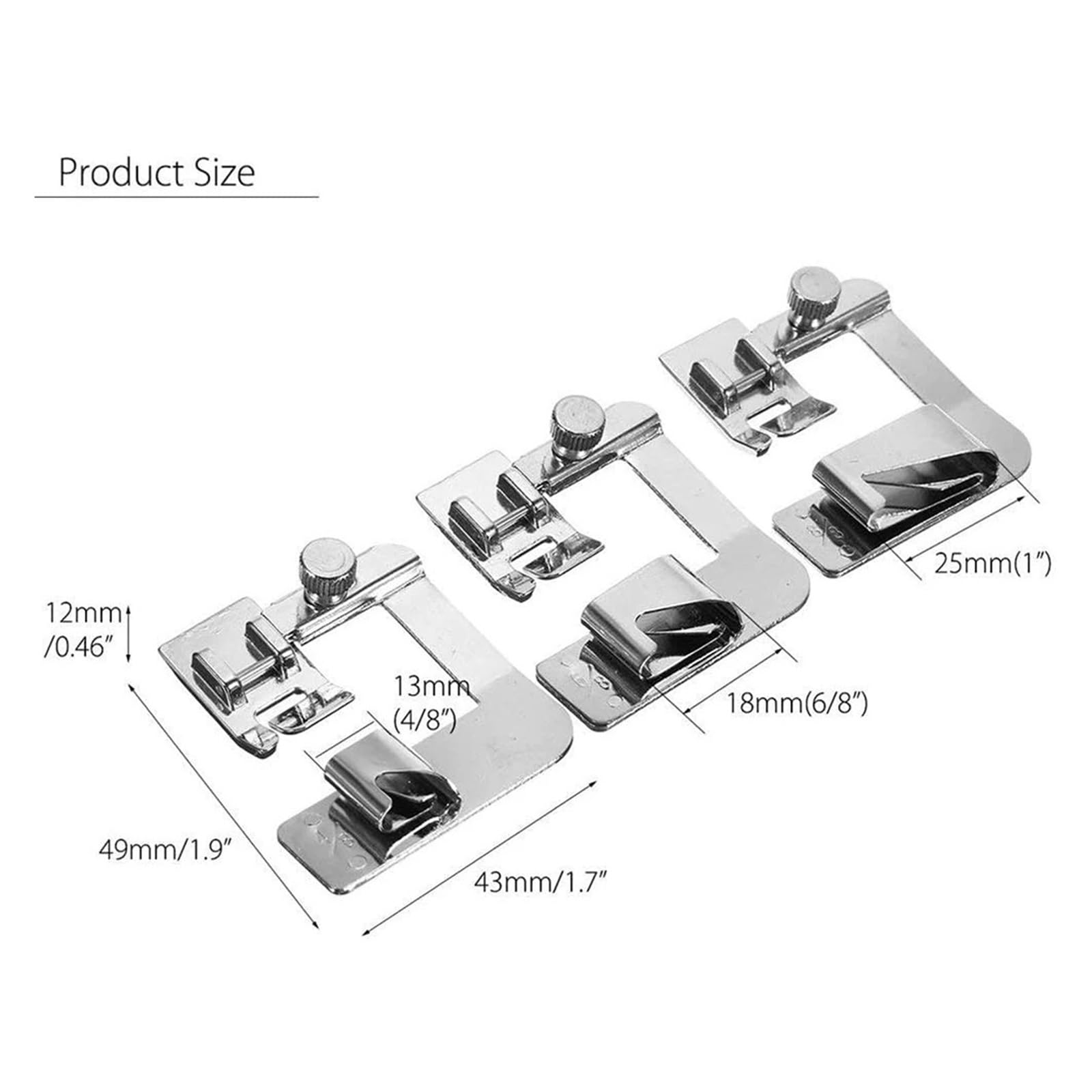1/3/7 Szt. Stopka Z Walcowanymi Brzegami Maszyny Do Szycia Hemmer Dociskowa Akcesoriów O Niskim Chwycie(7 PCS)