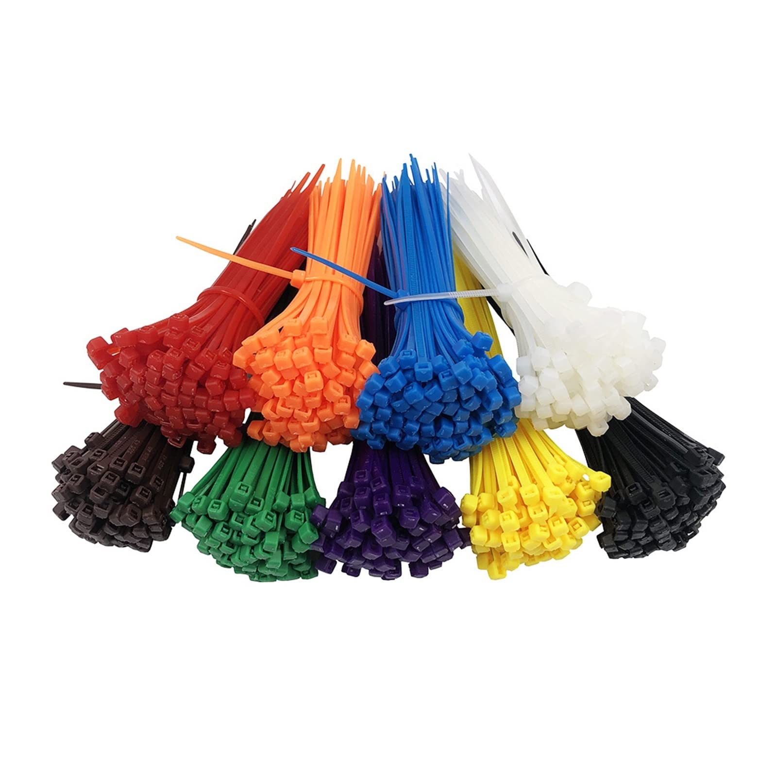 100 Stück/Beutel, 8 Farben, selbstsichernde Nylon-Draht-Kabelbinder, Kabelbinder, Weiß, Schwarz, Organizer zum Befestigen von Kabeln (Farbe: 9 Farben 900 Stück, Größe: 3 x 100) (Gelb 100 Stück 3 x 1