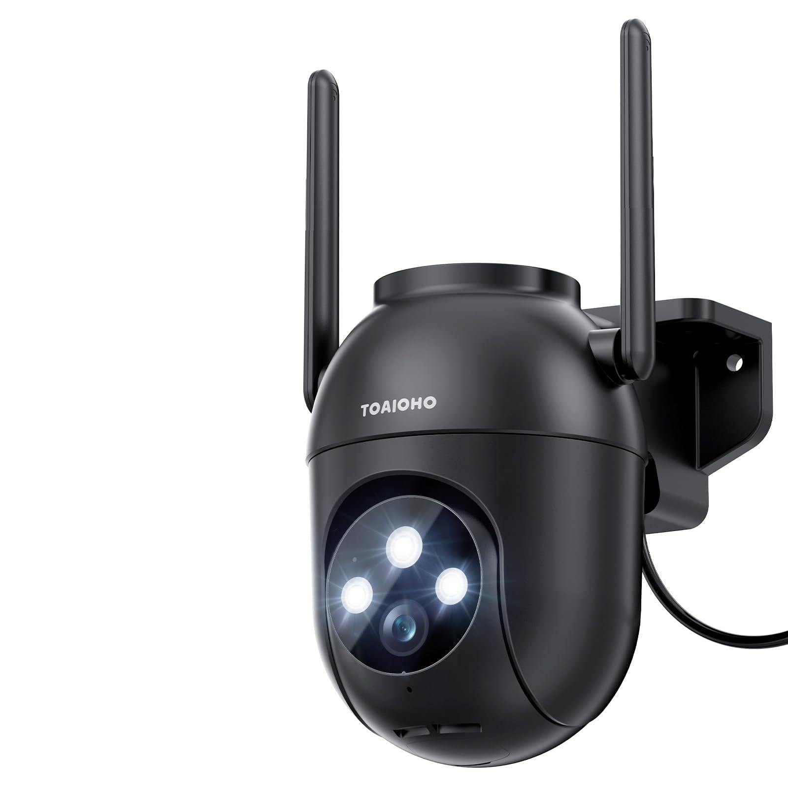 TOAIOHO 2K Outdoor/Indoor WiFi Surveillance Camera, Colorful Night Vision, 360° Full Protection, Night Vision, Bi-Directional Audio, Motion Alert, Black-picture-10