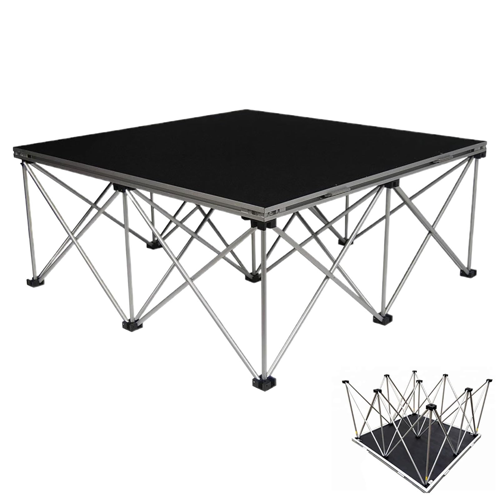 Palco Modulare Pedana per Palco Portatile per Eventi Musicali, Pedana Modulare per Palco per Coro, Pedana Pieghevole per Palchi per Spettacoli di Batteria Nuziale(80cm(32"),4x 4' (122x122cm))