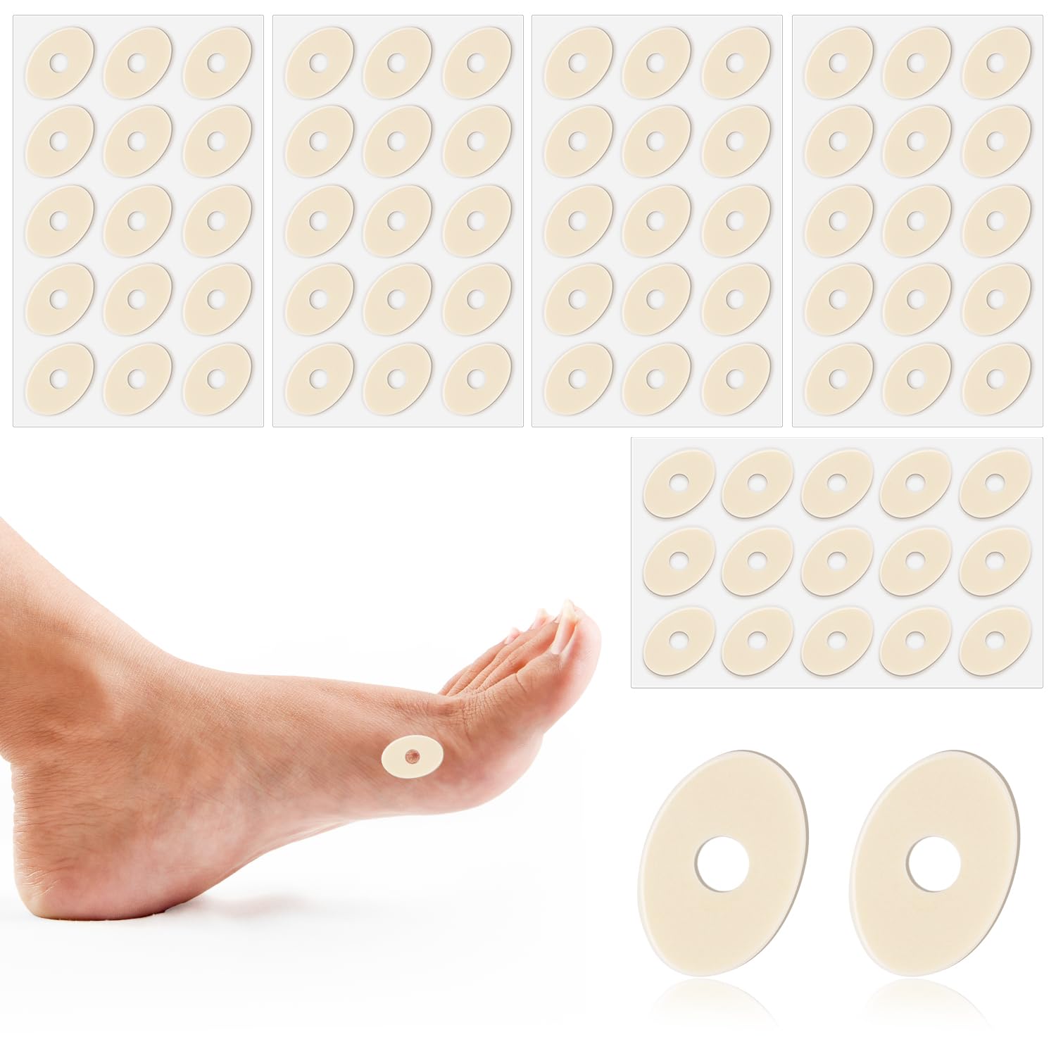 75pcs Corn Cushions, Corn Pads for Toes Latex Sponge Foot Callus Pads ...