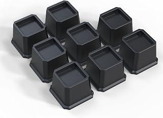 Bed Risers 3 Inch Heavy Duty, Furniture Risers, Set of 8, Black