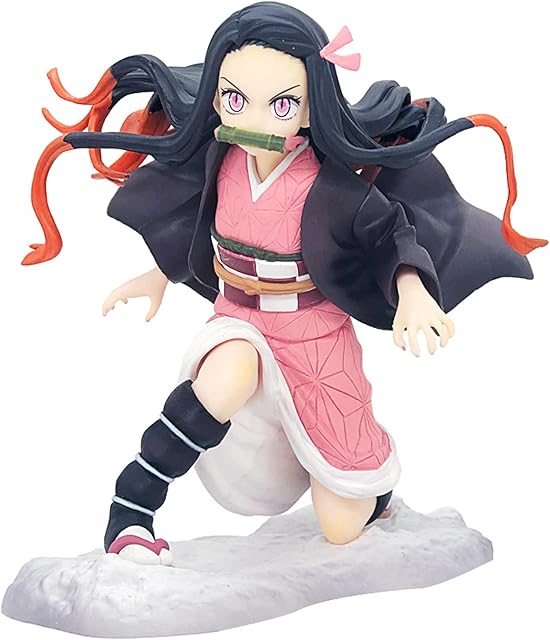 Demon Slayer Figure simyron Demon Slayer Nezuko Figure 12 cm Nezuko Figure PVC Collectible Models Figures powerful punching and kicking poses Cake Toppers for Children's Birthday Party