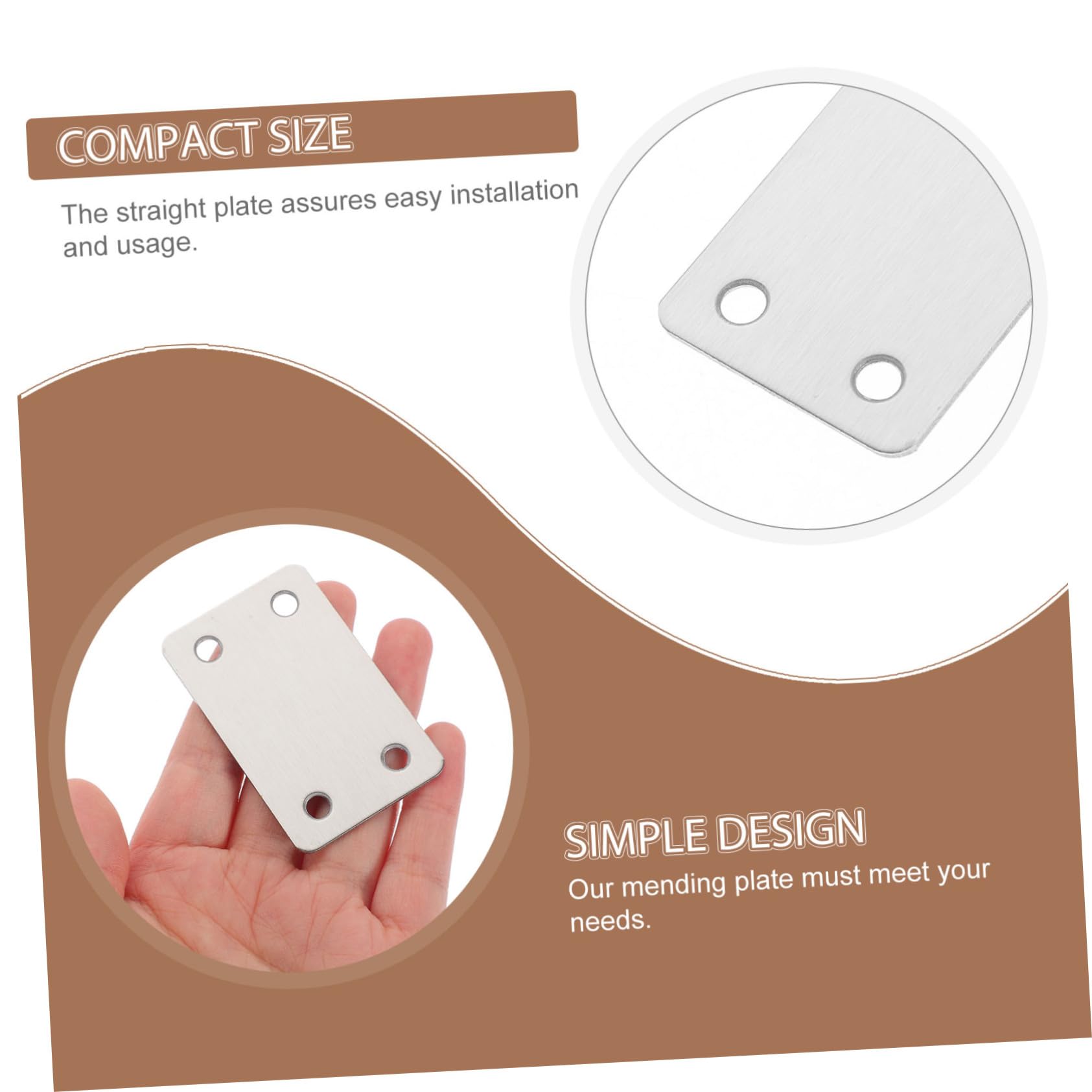 CIYODO 10pcs Repair Board Flat Brackets for Wood Mending Plates Flat Plate Corner Brace Metal Corner Brackets Metal Brackets Corner Brackets for Wood Cupboard Iron Laminate Drag