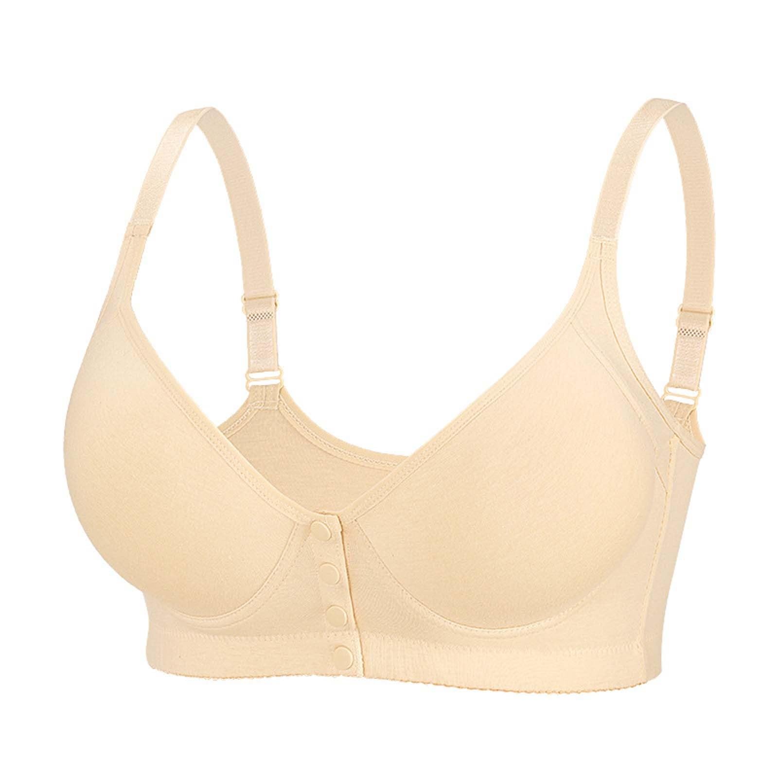 Soutien-gorge boutonné sur le devant beige 34D avec dos nu réglable