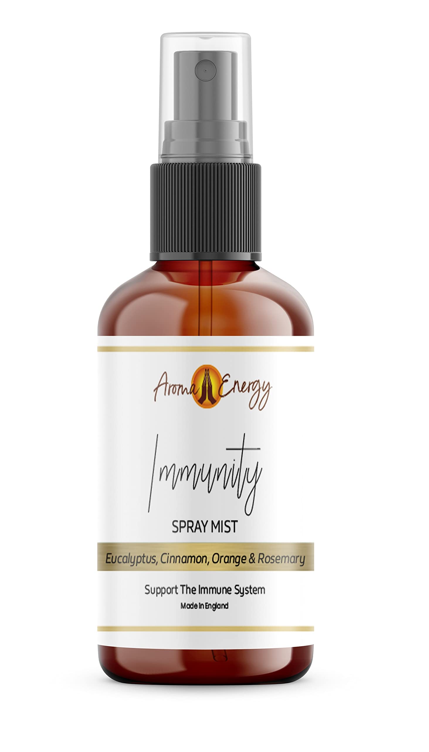 Aroma Energy Immunity Room Spray 100Ml - Natural Essential Oil Fragrance Mist - Eucalyptus, Cinnamon, Orange, Rosemary