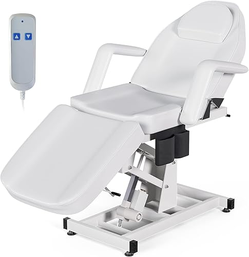 Paddie Silla eléctrica ajustable para tatuaje con bolsillo de almacenamiento cama facial plegable para cliente esteticista extensión de pestañas de
