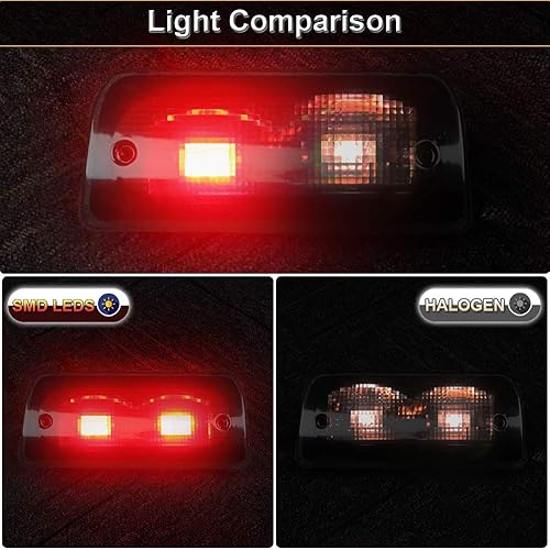 Miniatura 4 de 3 tercera luz de freno cubierta ahumada con junta de sello cabina extendida solo compatible con Chevy S10 GMC Sonoma 1994-2003 1997-2000 Isuzu