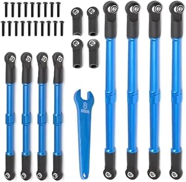 RC Upgrade Accessory Compatible with Summit for Revo 3.3 1/10 RC Car Upgrade Parts Accessories RC Car 8pcs Metal Push Rod Toe Links Turnbuckle 5319X 5338R