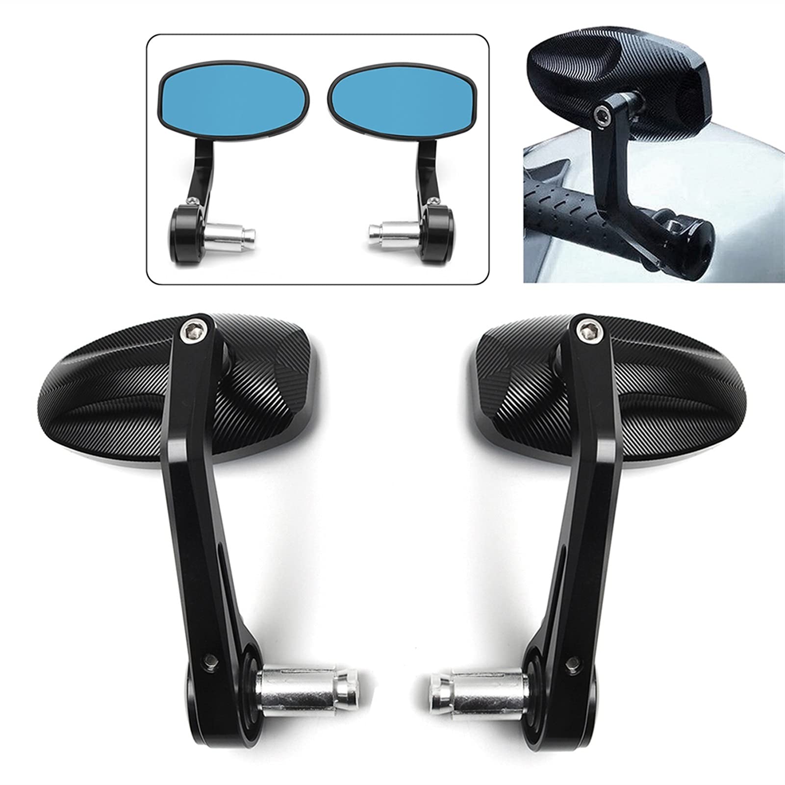 Specchietti Specchietti Retrovisori Per Moto 2 Pezzi Specchietti Retrovisori Per Moto CNC Bar End Nero Accessori Per Specchietti Retrovisori Laterali Per Triumph Speed Triple