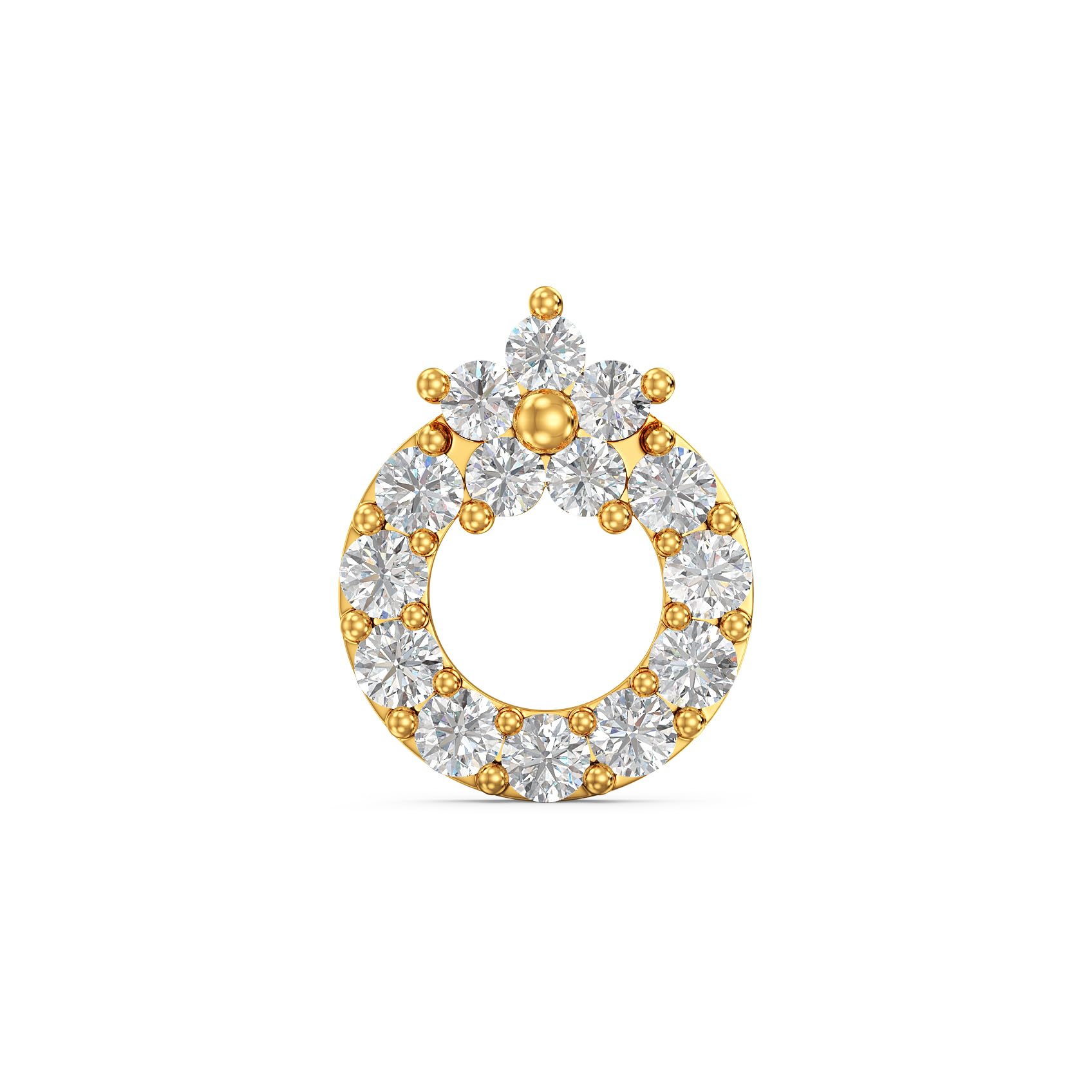 22 kt (916) Tiny Petal Gold Nosepin-image-4