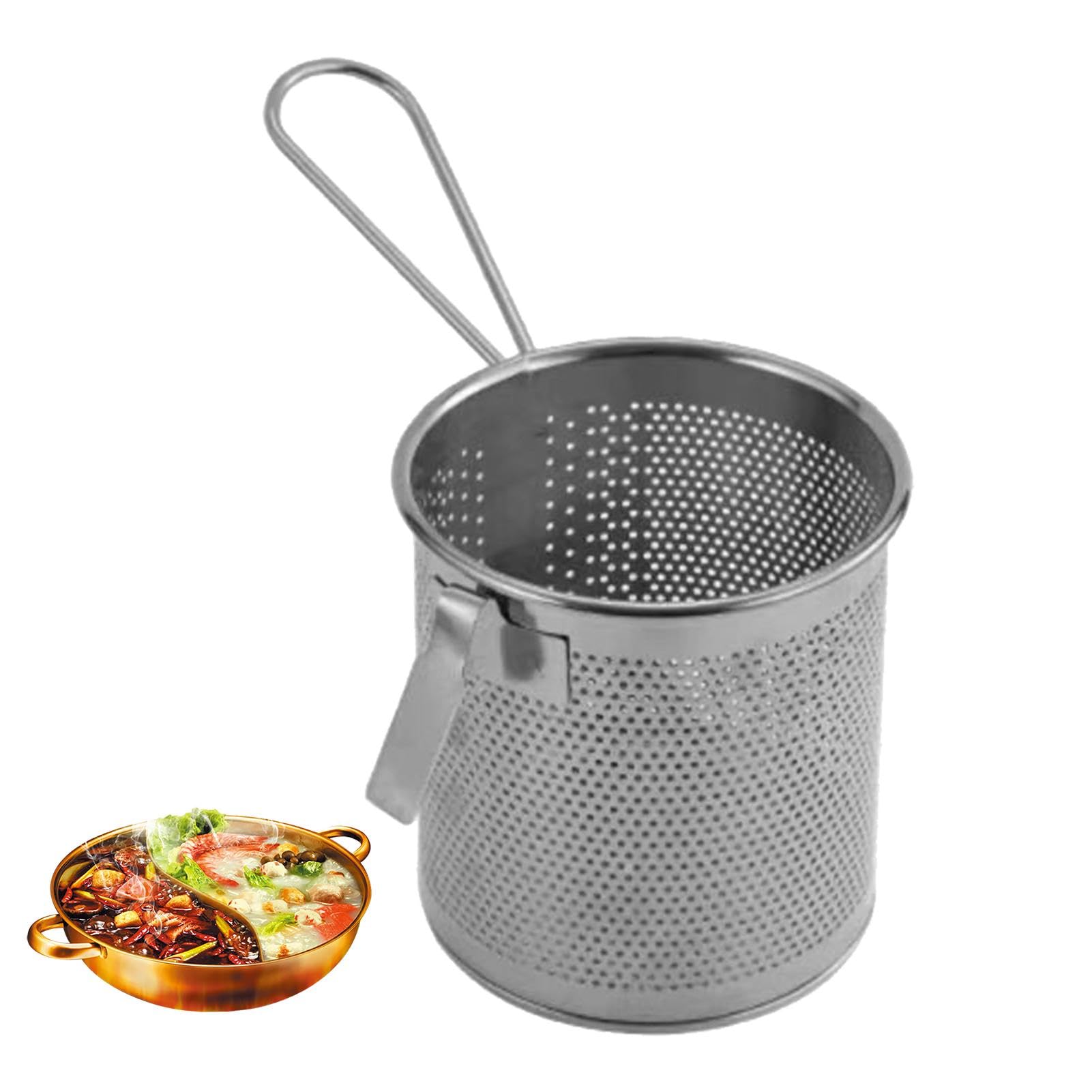 Cestello per friggere Cestello for friggere in acciaio inox con anico